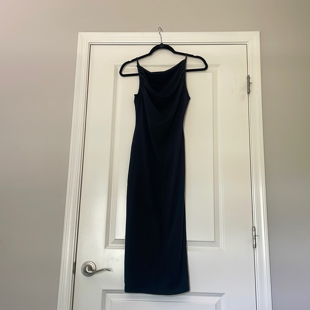 Dark Gray/Blue Bodycon Midi Dress